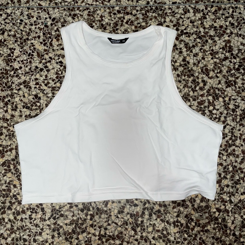 Shein Black and White Cropped Tank Tops- 2X